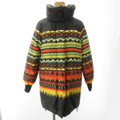 ポールスミス PAUL SMITH リバーシブル ダウン コート ジャケット 総柄 フード収納可 黒 ブラック 38 約M相当 ■GY09のサムネイル