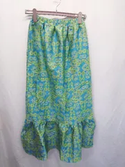 ◇ ⊇ unitage ユニコテージ フラワージャガード ロング マーメイド スカート サイズＭ ブルー グリーン レディース E  【1505290036849】