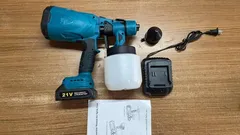スプレーガン 充電式 塗装機 コードレススプレーガン 21バッテリー1個 塗装ガン 噴射量調節可能 漏斗と洗浄針付き 18Vマキタバッテリー併用のサムネイル