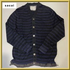sacai サカイ ウール ベスト メンズ 青 ボタン 前開き ベルト - メルカリ