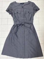 ハ2503-8-4126 ROPE ロペ　半袖ワンピース　グレー　9