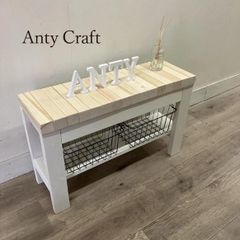 【サイズオーダー可】ハンドメイド 木製ベンチチェア 玄関ベンチ 幅60cm 完成品