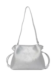 ショルダーバッグ 小さめ シルバー カジュアル デザイン感 夏 新作 斜めがけバッグ トレンド 折りたたみ バケットバッグ レディース M250310-2161