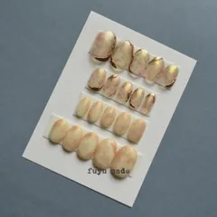 [現品]全サイズセットno.005 シンプルネイル ニュアンスネイル ミラー インクアート レギュラーオーバル 抜け感 個性 ブライダル 成人式