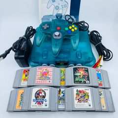 Nintendo64 クリアブルー　説明書　ソフト付き