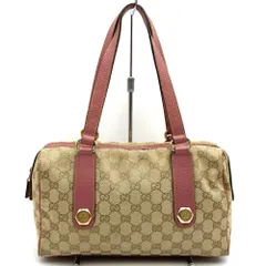 美品 グッチ キャンバス レザー GG ミニボストンバッグ 肩掛 152457 美品 グッチ キャンバス レザー GG ミニボストンバッグ 肩掛