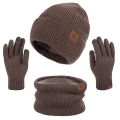 【新品】 [Geyanuo] ニット帽 ネックウォーマー 手袋 3点セット 暖かい裏起毛 防寒 保温 柔らかい ニットキャップ 登山 スキー スポーツ アウトドア メンズ レディース 通勤通学 秋冬用 1