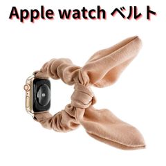 【SHOPS】Apple Watch アップルウォッチ バンド ベルト コンパチブル 柔らかい リボン シュシュ ピンク おしゃれ 38mm 40mm 41mm 42mm 44mm 45mm 49mm