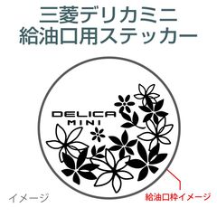 三菱デリカミニ用／給油口ステッカー H