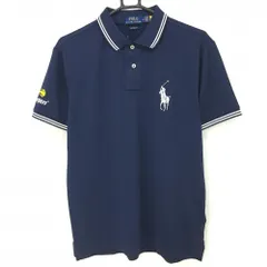 【新品】ポロラルフローレン 半袖ポロシャツ ネイビー×白 ビッグポニー WICKING REPREVE メンズ M ゴルフウェア Ralph Lauren