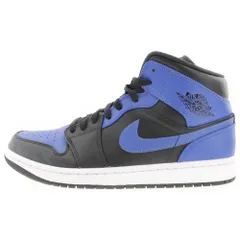 NIKE (ナイキ) AIR JORDAN 1 MID 554724-077 エアジョーダン1 ハイパーロイヤル ミッドカットスニーカー US10/28cm ブラック/ブルー
