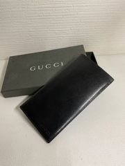 GUCCI ブラック レザー 長財布 - メルカリ