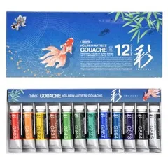 【新品・7営業日以内発送】ホルベイン画材 3752 不透明水彩絵具〈ガッシュ〉 日本色 彩 15ml G752 夏 12色セット【沖縄離島販売不可】