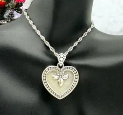 【世界に一つの表情】SEA Heart リバーシブル ハート ネックレス・ペンダントトップ　シルバー925 パールシェル