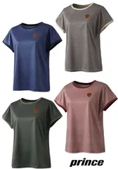 【新品】prince(プリンス) レディース ウィメンズ 半袖 ゲームシャツ ティーシャツ テニスウェア ゲームシャツ 吸水速乾・UPF50・バド（ダブルニット素材） WF4096