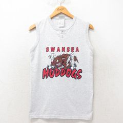 S/古着 ビンテージ ノースリーブ Tシャツ メンズ 00s 犬 ヘンリーネック グレー 霜降り 25jun06 中古