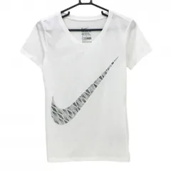 ★SALE価格★【超美品】ナイキ Tシャツ 白×黒 ロゴプリント ストレッチ DRY-FIT レディース M ゴルフウェア NIKE