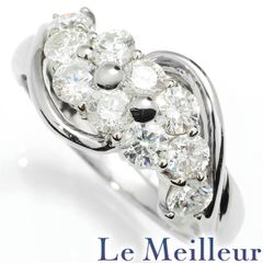 ダイヤモンド 1.30ct プラチナ Pt900 10粒リング SIクラス 指輪 13号 中古 プレラブド 返品OK