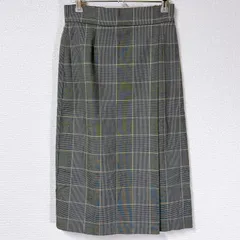 【極美品】UNIQLO ユニクロ グレー チェック柄 レディース M タイト ミドル丈 ウエストゴム ストレッチ バックファスナー 膝丈スカート KHｰJｰ241007