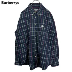 XL 90s vintage Burberrys バーバリーズ チェック ボタンダウンシャツ BDシャツ 長袖シャツ 刺繍ロゴ ヴィンテージ 古着