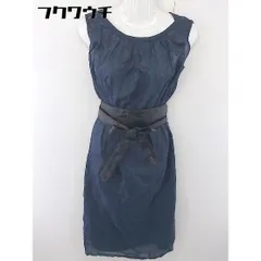 ◇ nano&co ナノアンドコー nano universe ノースリーブ ロング ワンピース サイズF ネイビー レディース  【中古】 【1112030000420】