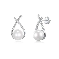 immobird パール ピアス レディース 人気 金属アレルギー対応 ピアス [永遠の象徴] 真珠 ジュエリー 5Aジルコニア アクセサリー 誕生日 デート 記念日 プレゼント 冠婚葬祭