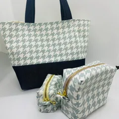ハンドメイド　トートバッグ　ポーチ　セット　ミニバッグ ランチトート ランチバッグ バッグインバッグ　デニム　プリンセス柄　花柄