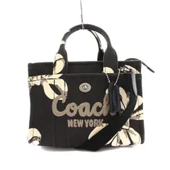 コーチ COACH CZ102 カーゴ トート バッグ 20 ボウ プリント ショルダーバッグ 2WAY クロスボディ キャンバス 黒 /YM