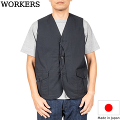 WORKERS ワーカーズ Cruiser Vest, Navy Twill クルーザーベスト ネイビーツイル