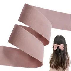 【人気商品】ヘアアクセ 黒 両面 太め リボン ベルベットリボン 可愛い ヘアピンリボン 髪飾り リボン ベロア 手芸用 幅38mm 長さ1m (ピンク)