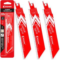 【正規品（新品）】 EZARC レシプロソー替刃 超硬刃 8山 セーバーソーブレード 厚肉金属・鋳鉄・合金鋼用 150ｍｍ R678HM 3枚入  セーバーソー 替刃 レシプロソー替え刃 電動のこぎり替刃 厚金属 重金属  金属 解体用