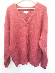 ◇ ⊇ MONO-MART モノマート 長袖 ニット カーディガン サイズL ボルドー系 メンズ E  【1506250001518】