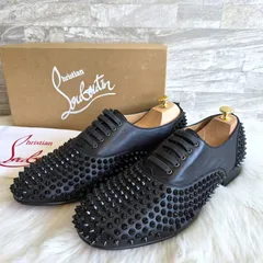 ★ Christian Louboutin (クリスチャン ルブタン) FREDDY MAN FLAT CALF  オックスフォードシューズ フラットシューズ 45.5 30.5㎝  スタッズ メンズ シューズ  ブラック×ブラックのサムネイル