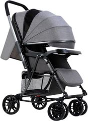 【美品】HZDMJ ベビーカー 折りたたみ ab型ベビーカー 軽量 コンパクト b型 ベビーカー リクライニング グレー
