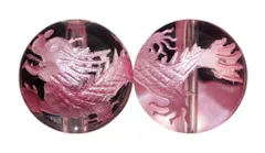 龍 水晶 ピンク彫り 10mm【彫刻 一粒売りビーズ】天然石 パワーストーン / インペリアルオーラ おしゃれ かわいい オシャレ 可愛い プレゼント ギフト 贈り物