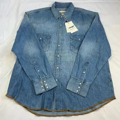 ラングラー デニム シャツ ブルー ウエスタンシャツ XLサイズ メンズ レディース ウォッシュ加工 ユニセックスデザイン カジュアル アメカジファッション 長袖 トップス 新品未使用 タグ付き  Wrangler