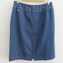 24AW エムズグレイシー パールスタッズ付デニムスカート 近年モデル