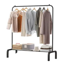【新着商品】Lofthestar 洋服ラック 吊り下げ用服 ハンガーラック スリム 物干しスタンド ?衣架 服かけスタンド 洋服掛け clothes hanger stand 服 ボトム シェルフ付き 組立簡単 110*40*150 cm
