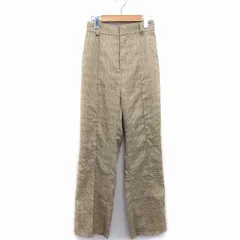 ワンアフター アナザー ナイスクラップ one after another NICE CLAUP ストレート パンツ センタープレス ハイウエスト 千鳥格子 チェック 柄 M オリーブ 緑 /HT33