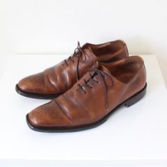 修理必須 BETTACCINI ベッタチーニ 革靴 ホールカット メダリオン イタリア製 茶色 40 （w-2421106）
