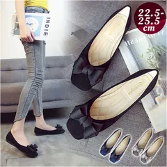 ☆ 38(24.5cm) ☆ リボンパンプス ローヒール パンプス ローヒール フラットシューズ スクエアトゥ レディース フラットパンプス 大きいリボン フラット 靴 シューズ 上品 シンプル おしゃれ かわいい レディースシューズ 通勤 通学