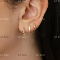 女性のためのステンレス鋼のミニマリストフープイヤリング ジルコニア パンク ピアス トレンディ 6個