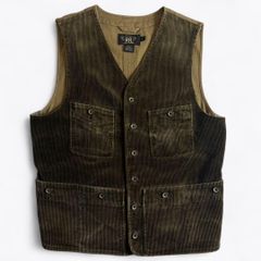 【希少/状態良好】RRL ダブルアールエル コーデュロイ ベスト XS 新品未使用【名作】RRL インディゴ コットン コーデュロイ ベスト (XS