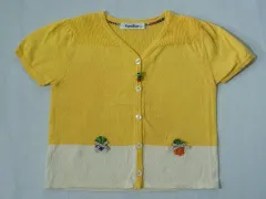 ファミリア familiar アウトレット 子供服 女の子 120cm 半袖 カーディガン 黄色 春 夏 ★2 トップス ガールズ 女児 キッズ 【中古】 ユーズド リサイクル こども