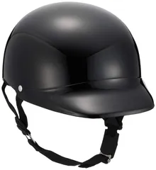 【大安売り】バイクパーツセンター(Bike Parts Center) ヘルメット ハーフ ツバ付 ブラック フリーサイズ (頭囲 57cm~60cm未満) 7001