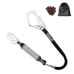 【在庫処】【セール中】【限定商品】【今がお買い時！】【早い者勝ち】胴ベルト型用ランヤード 安全帯 新規格 新規格 ハーネス補助帯 1丁掛け 墜落制止用器具 伸縮式 ショックアブソーバー付き フルハーネス用ランヤード 電気工事 建設工事 ランヤード 橋梁工事 一