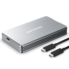 ★ANYOYO Thunderbolt 4/3 & USB4 M.2 PCIe 2280 M-KEY（B+M KEY）NVMe SSD 外付けケース ,40Gbps NVME SSD ケース , 最大2700MB/s ,アルミ合金製,USB-C接続