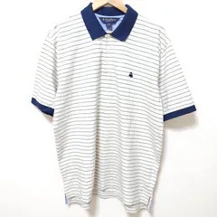 上質なリラックスカジュアル◎【Brooks Brothers】ブルックスブラザーズ ポロシャツ 半袖 トップス ボーダー柄 アメカジ ゴルフ スポーティー ワイドシルエット 大人コーデ トラッドスタイル キレイめ アイボリー L /M36216ji