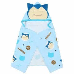 なりきり  カビゴン ポケモン ポケットモンスター 吸水速乾 バスタオル ポンチョ 巻きタオル キャラクター  女の子 子供 大人 かわいい キッズ タオルケット プレゼント ギフト プール 旅行 温泉 耳付き ぬいぐるみ 人形のサムネイル