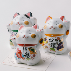 1点　和福猫金運/健康/招福　招き猫　 置物 陶器　縁起物 雑貨 インテリア ギフト プレゼント かわいい おしゃれ 新築祝い 結婚祝い お祝い 母の日 父の日 敬老の日 記念品